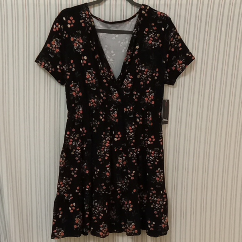 NOBO Black Dress With Wildflower Bouquet Print  XXXL (21)